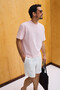 Dunno Men's 100% Organic Cotton Round Neck Regular Fit Pink T-Shirt