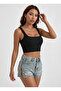 Premium Black Ribbed Square Neckline Stretchy Textured Stylish Crop Tank Top Bustier - 7
