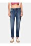 Elıana Slim Leg Mid Waist Mid Indigo Jean Pants - 2
