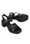 , Women's Genuine Leather Heeled Sandals 161992Z1910 Black - 4