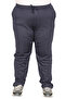 Mode XL Real Big Size Women's Pants Jogger Duz Platinum Jacquard 24913 Navy Blue