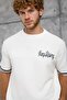 Men's T-Shirt Dp Bi̇si̇klet Yala Tri̇ko White Oversize Knitwear Fabric Crew Neck - 5