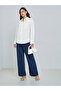 Off White Solid Asymmetric Split Back Oversized Shirt - 3