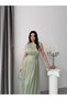 Mint Belted Pleated Crew Neck Maxi Dress - 4