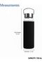 750ml Glass Bottle with Leak-Proof Lid, Handle & Sleeve (Black) - 5