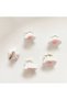 Lotus Flower White Pink Color 10-Piece Hair Earrings, Charm - 2