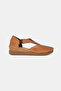Women's Taba Khaki Leather 35-41-42 Number Strapped Flat Wedge Heels Side Open Sandals - 5
