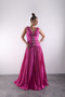 Sleeveless V-Neck, Brooch Accessory, Taffeta Tail Evening Dress, Event Dress - 7
