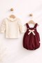 Baby Girl Child Holiday Outfit Set, Wrinkled Blouse, Salopet, 2-Piece Dress Set, Gift - 2