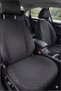 Ford Courier Compatible Anti-Slip Based Car Seat Cushion Set - 5-Piece Full Set - Sponge-Backed - Quilted - Anti-Sweat Fabric - Practical Installation (Black-Blue)