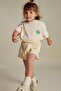 Girls' Cotton Crew Neck Printed T-Shirt and Shorts Bottom Top Set - 2
