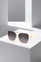Uv400 Protection Stylish Cream Gold Detailed Cat Eye Women's Sunglasses Plg-2128C3