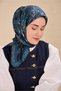 Tivil Pure Silk 11510 - 23 Petrol Blue Floral Pattern - 2