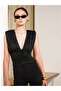 Special Design Padded Double Layer Collar Gathered Blouse