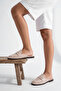 Women's Hand-Knitted Closed-Front Casual Slippers Argis Beige - 2