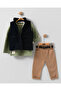 Gabardine Trousers Vest Shirt Set 3-Piece Set (1 Year Old - 2 Years Old - 3 Years Old - 4 Years Old) - 3