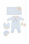 5-Piece Newborn Hospital Discharge Set with Teddy Bear and Blanket – Blue/0-3 Months - 3