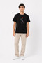 Men's Korean Finger Heart Love Themed Minimal Printed T-Shirt Summer Short Sleeve T-Shirt - Black - 3
