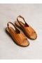 Orvessa Tan Genuine Leather Women's Sandals - 2