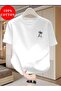 Oversize Printed Women'S/Men's Unisex White T-Shirt Cotton 1St Class Quality Fabric