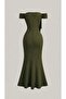 Isabella - Low Sleeve Fish Shape Maxi Dress - 2