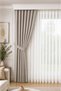 1/3 Regular Pleated Background Curtain Stone Color 100X250 cm (260/270 Length Options) Single Panel Soft Fabric Modern Decorative Living Room Curtain - 2