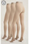 3-Pack Long Straight Women's Tights - 90% Cotton - 611