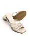 Women's Slippers with Heels Beige Crocodile Straps and Buckle New Season Hk616 - 6
