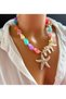 Colorful Bead Necklace,Starfish Necklace,Trendy Necklace,Designer Necklace,Women's Jewelry,Bohemian Necklace,Gift for Women - 3