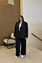Plus Size Women's Oversized Lined Blazer Jacket - Black - 3