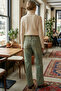 Green - Retro Tint Effect Palazzo Jeans - 2