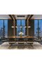 Modern Lighting, Linear chandelier, Light, Mondern Gold & Black Colored linear chandelier, 108x110x48 cm, Suitable for dining room, conference room, kitchen island - 4