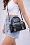 Modern Medium Size Women's Handbag and Crossbody Bag - Contrast Stitching & Buckle Detail