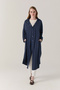 Hooded Buttoned Lace-Up Navy Blue Giy Çık 0019 - 3