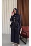 Shirt Collar with Gold Metal Accessories, Belted Skirt, Ruffled Shirt and Elastic Waist Pants Two-Piece Set - 7