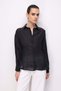 4846 Women's Waist-Fitted Lightly Transparent Basic Shirt Black - 2