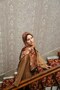 Amore Ivy Pattern Shawl - Tile-Acute Brown - 2