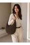 100% Real Leather Women's Shoulder Bag Hobo Model Wide Daily Bag with Magnet Closure
