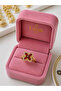 Elegant Red Stone Clover Model Stress Ring – Adjustable, Luminous, and Stylish Design