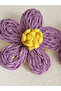 Purple Yellow Flower Straw Earrings (4.5 cm) - 4
