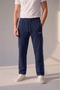 Navy Blue Double Ribbed Side Pocket Zippered Comfortable Cut Combed Cotton Sweatpants Straight Leg Casual Sports Sweatpants - 6