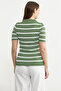 Polo Collar Striped Knitwear T-Shirt - Mint - 3