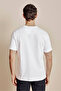 Men's Off-White Cotton Blend Crew Neck T-Shirt with Patch Logo on the Sleeve - 6