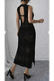 Openwork Backless Crew Neckline Slit Detailed Long 100% Cotton Pareo-Beach Dress - 2