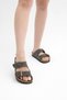 Women's Khaki Comfortable Double-Striped Non-Slip Slippers - 6