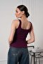 Women's Ribbed Look Thick Strap Basic Blouse Undershirt - 3