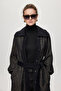 Hooded Belt Detailed Giy Çık Black/Beige 0221 - 3