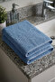 Set of 2 Microcotton 100% Cotton Embroidered Hand-Face Towels 50X100 Blue
