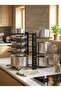 Luxury Thermoplastic Coated Black 8-Tier Adjustable Pot and Pan Organizer Stand Kitchen Cabinet Shelf