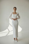 Women's Square Neck Balloon Sleeve Maxi Dress Lined Plain Stylish Wedding Wedding Long Sleeve Dress